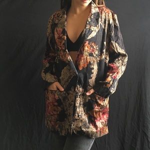 Black floral blazer